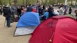 Excitement builds on The Mall on the eve of  the coronation of King Charles III