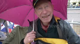 86-year-old Brian - who attended Queen’s Coronation - plans to sleep on the pavement without a tent tonight