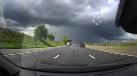 M6 Motorway turned into a river after torrential rain downpour hits Cheshire as travellers hit the roads for the Coronation Bank Holiday