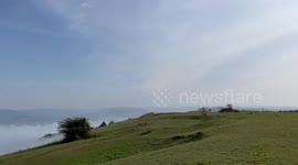 Photographer captures stunning footage of persistent valley fog