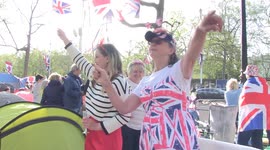 Thousands of royal fans from around the world camp out on The Mall in London ahead of King Charles III's coronation