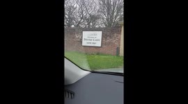 Entering Allerton castle in North Yorkahire England UK