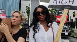 WGA writer's strike picketers continue to hold line in Hollywood