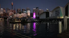 Only two minor buildings lit up purple for the coronation in snub to King Charles III, Sydney, Australia