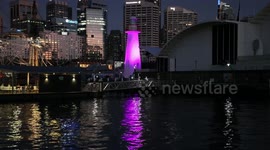 Only two minor buildings lit up purple for the coronation in snub to King Charles III, Sydney, Australia