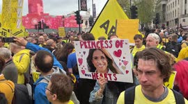 Anti Royalists, Protest during King Charles III Coronation Procession in Trafalgar Square.