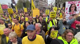 Anti Royalists, Protest during King Charles III Coronation Procession in Trafalgar Square.
