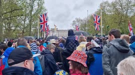 Sea of umbrellas in the Mall as rain fails to dampen spirits on King Charles' coronation day