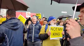 Anti-royals sing X-rated 'you can shove your coronation up your a***' on coronation day