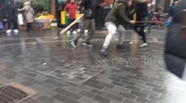 Theif, violently attacked by market stall holders in Brixton Markets