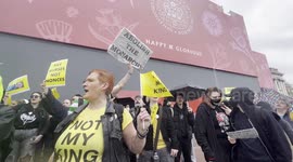 Anti-monarchist protesters in Trafalger square- London