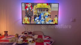 Watching the coronation of King Charles III with Afternoon Tea