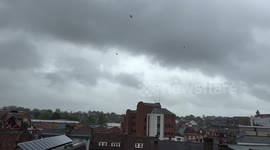 Helicopters fly over West London following Buckingham Palace’s Coronation fly-past