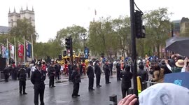 Newly crowned King Charles III and Queen Camilla return to Buckingham Palace in Gold State Coach