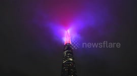 Coronation: Shard dazzles with LED lighting display