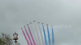 The red arrows fly past for king Charles 111 n crew