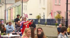 Residents of Duchy-owned town Nansledan in Cornwall hold coronation street party