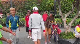 Elderly Dance Enthusiasts Delight in Car Free Day Festivities in Jakarta, Indonesia