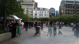 London: Lord Mayor cuts the cake at Coronation Party in Aldgate Square
