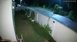'Drunk' pick-up truck driver rams into home's concrete fence