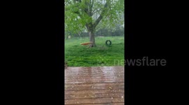 US: Thunderstorms Sweep Through Central Iowa With Hail Storms