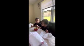 Adorable Twins Singing While Eating Chick Fila Mac And Cheese
