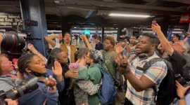 Demonstrators hold vigil for Jordan Neely on Manhattan subway platform