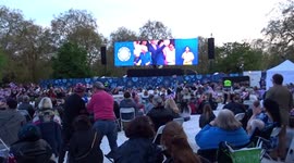 Royal fans in London watch newly crowned King and Queen arrive at Coronation Concert in Windsor