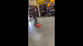 Mechanics have a unique way of drilling some fun into their work routine