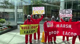 Protest against East African Crude Oil Pipeline outside Marsh Insurance