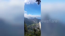 Extreme slackliner crosses mountains in vertigo-inducing stunt in Brazil