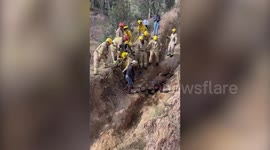 Firefighters Rescue Horse Stuck In Gulley In Minutes in Los Angeles, CA, USA