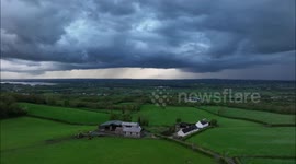 Drone Captures Footage of Dramatic Thunderstorm Clouds Approaching