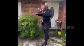 A roaring good time: Grandpa-to-be goes all out with 'Lion King' theme for gender reveal