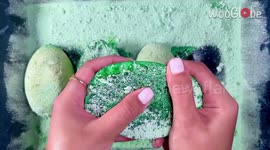 ASMR artist satisfyingly crushes gym chalk