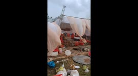 A tornado blows off the roof of a wedding restaurant in Vietnam