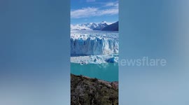 Massive chunk of ice breaks away from glacier in Argentina