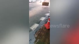Roads flooded as heavy rain batters eastern Thailand