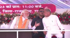 PM Modi and CM Gehlot at the foundation stone laying and dedication of various projects at Rajasthan