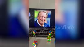 Die-hard fan creates stunning potrait of his beloved football manager – out of Rubik’s Cubes