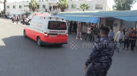 Injuries amid fire exchange between militants in the Gaza strip and Israel arrives to a hospital in Gaza City
