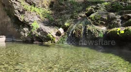 Spectacular View of Steaming Hot Springs Mineral Water at Hot Springs National Park