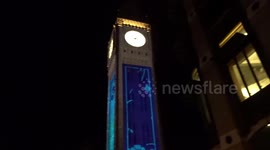 Big Ben lights display celebrates the coronation weekend in London
