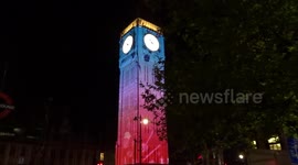 Dazzling Big Ben lights celebrate the King's coronation in London