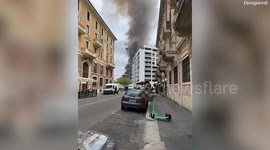 Video shows large plume of smoke after explosion in central Milan