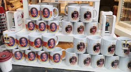 The first Royal merchandise featuring photos of King Charles from the Coronation go on sale at London tourist shops