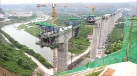 Railway Construction In Yichang, China