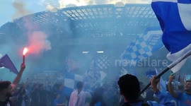 Celebration of Naples Victory in Italian SerieA Championship in Castel Volturno, Italy