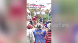 Puppets fight in bizarre boxing match during festival in Thailand