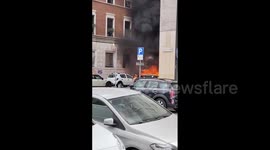 Italy: Van Carrying Oxygen Explodes In Central Milan Leaving Multiple Cars On Fire 2